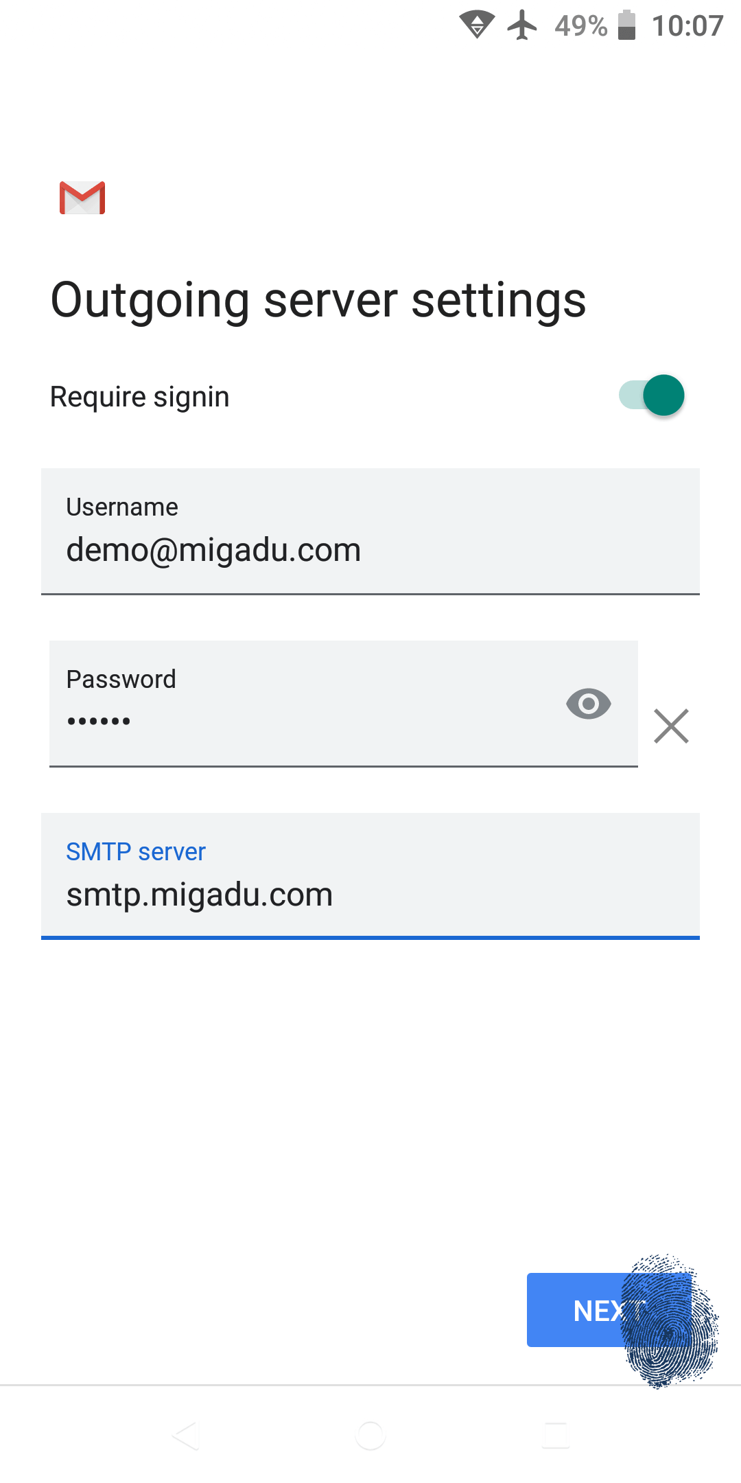 android email checking incoming server settings